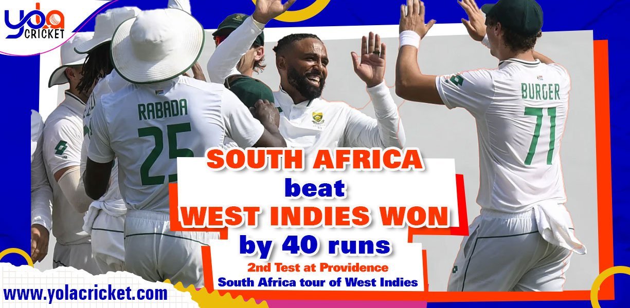 South Africa beat West Indies by 40 runs, extending a 23-year home losing record against SA
